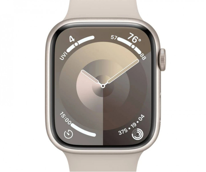 Apple Watch Series 9 GPS 41mm Starlight Aluminum Case w. Starlight Sport Band - M/L (MR8U3)